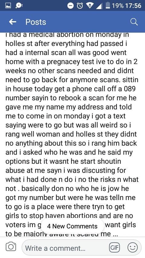 Original post detailing breach of privacy