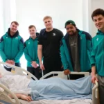 Connacht Rugby Team brings cheer to Paediatric Unit at UHG