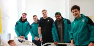 Connacht Rugby Team brings cheer to Paediatric Unit at UHG