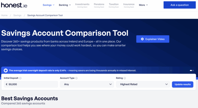 honest.ie honest.ie - ireland's unbiased savings accounts comparison tool