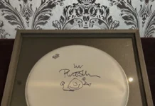 Phil Collins drum head raises €3k for children’s hospice at Galway Drum Show auction