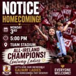 Homecoming for victorious Galway Senior Ladies Football in Tuam on Monday