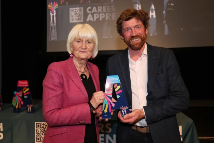 'Galway's Outstanding Apprentice Talent Wins Big' Sean Bermingham receives his Apprentice of the Year 2026 'Construction' Industry Award from Minister Harkin TD